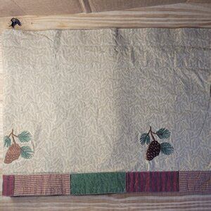 Park Designs Quilted Bottom Window Valence with Embroidered Pinecones 58 Inches